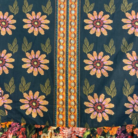 FARM Rio Women's Size XL Yellow Black Floral Vibrant Flowers Garden Blouse - Picture 13 of 14